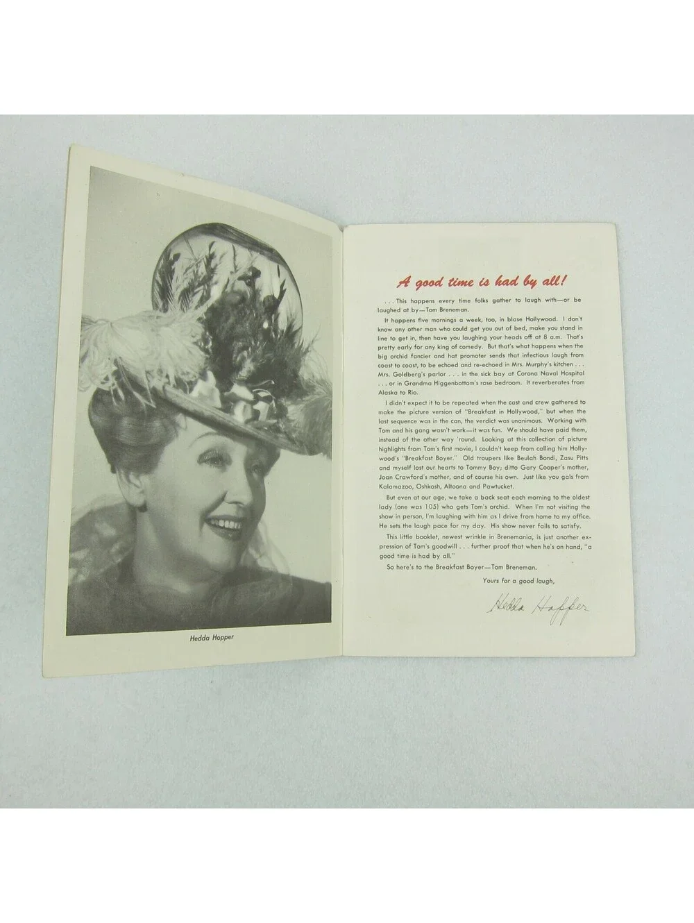 Vintage 1946 Tom Breneman Peeks Magazine Behind Scenes Breakfast in Hollywood